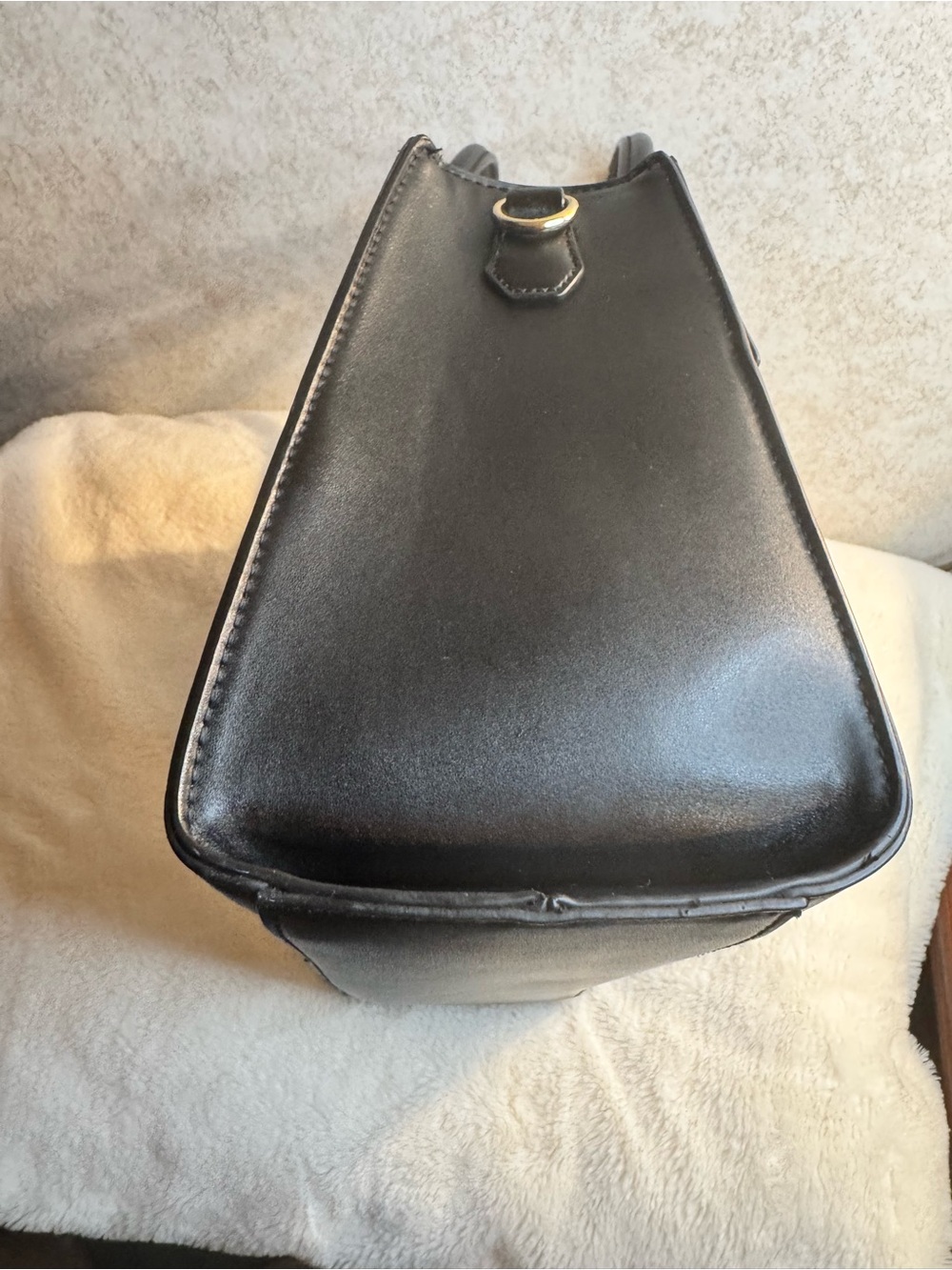 Aldo Black Croc-Trim Satchel with Gold Accent - Picture 5 of 8